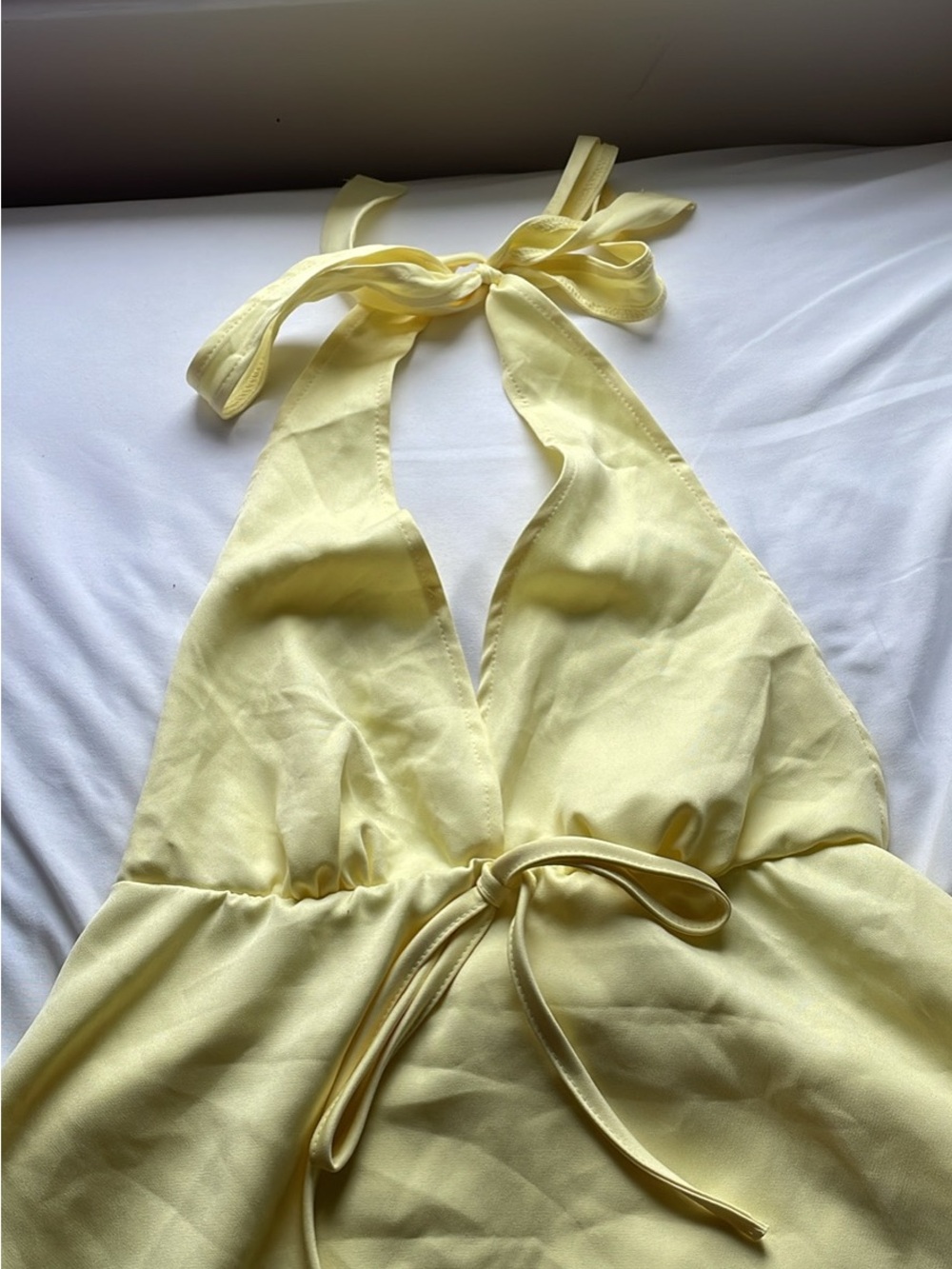 Yellow Halter Tie Sundress
